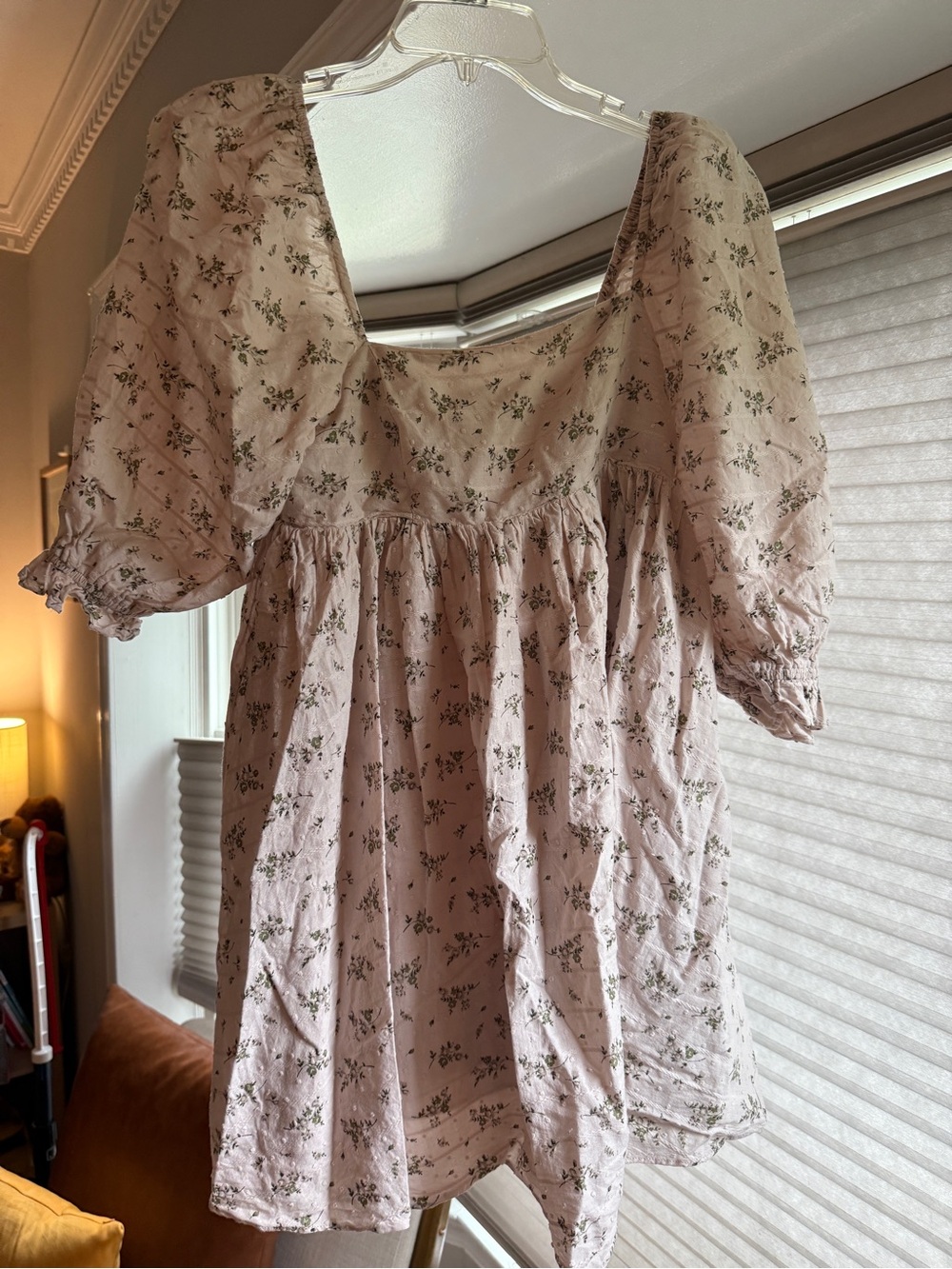 Storia Floral Babydoll Peasant Mini Dress Sz S Milkmaid Boho